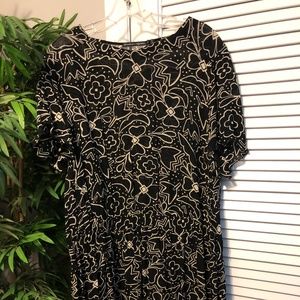 Gudrun Sjoden Black and Cream Sheer Floral Print Tunic/Dress